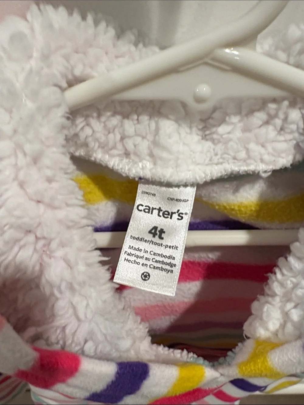 Carter's Girls' Hooded Peplum Sweatshirt - Multi Stripe